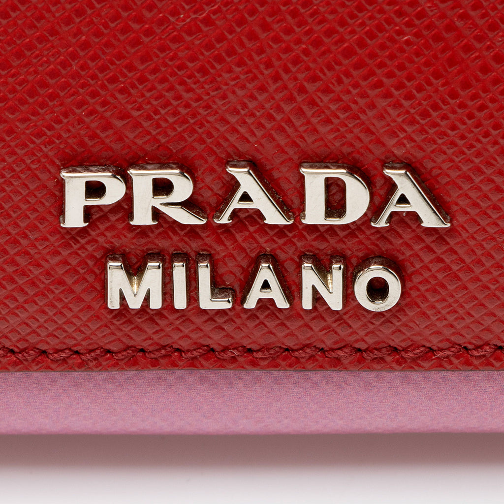 Prada Saffiano Rosso dis Butterfly Clutch