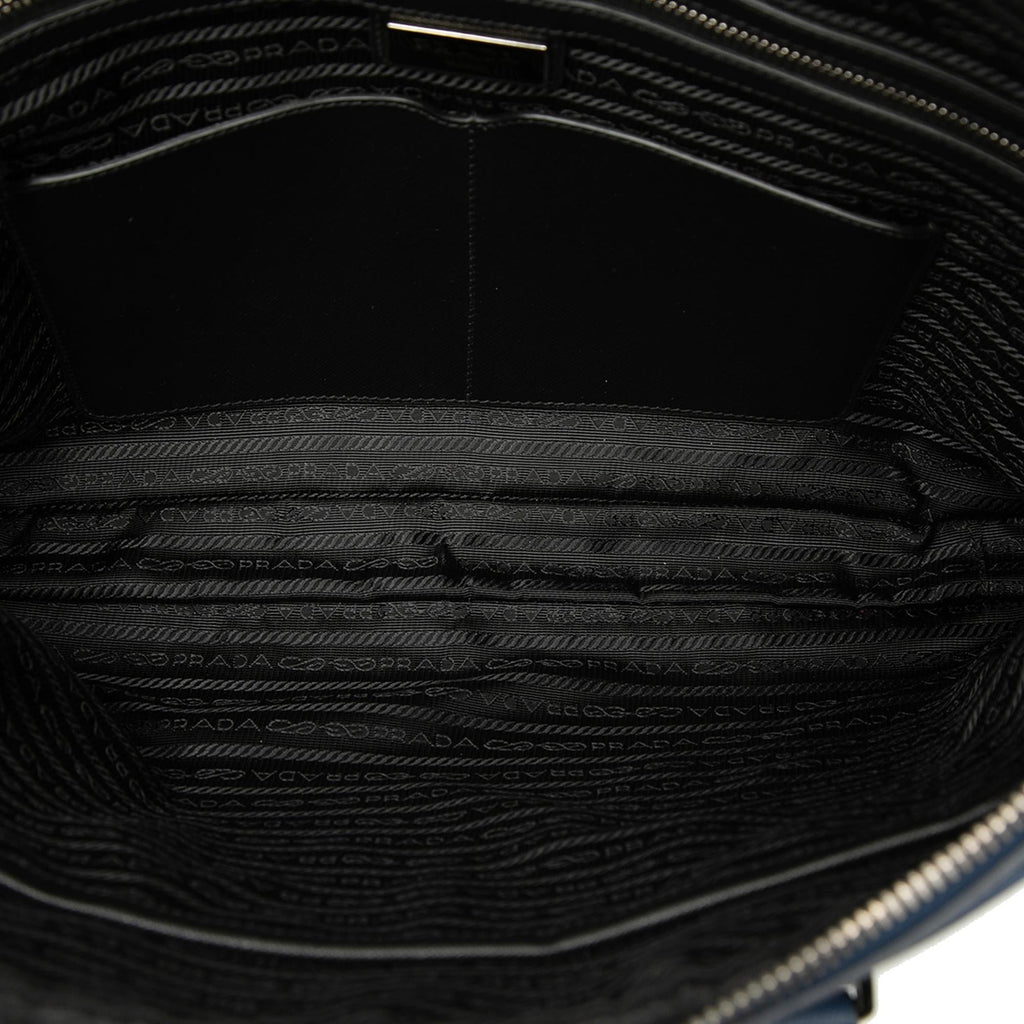 Prada Saffiano Striped Business Bag