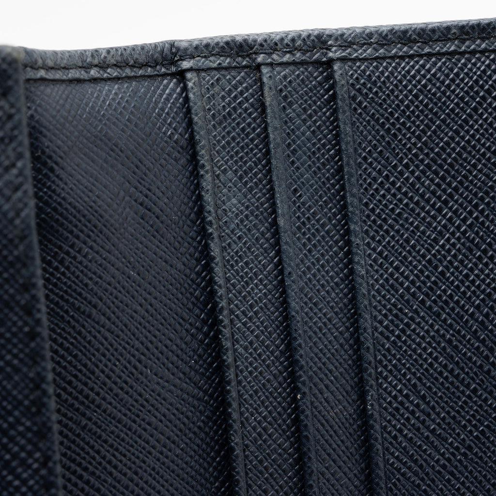 Prada Saffiano Studded Crystal Continental Wallet