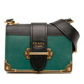 Prada Saffiano Trimmed City Calf Crystal Cahier Crossbody