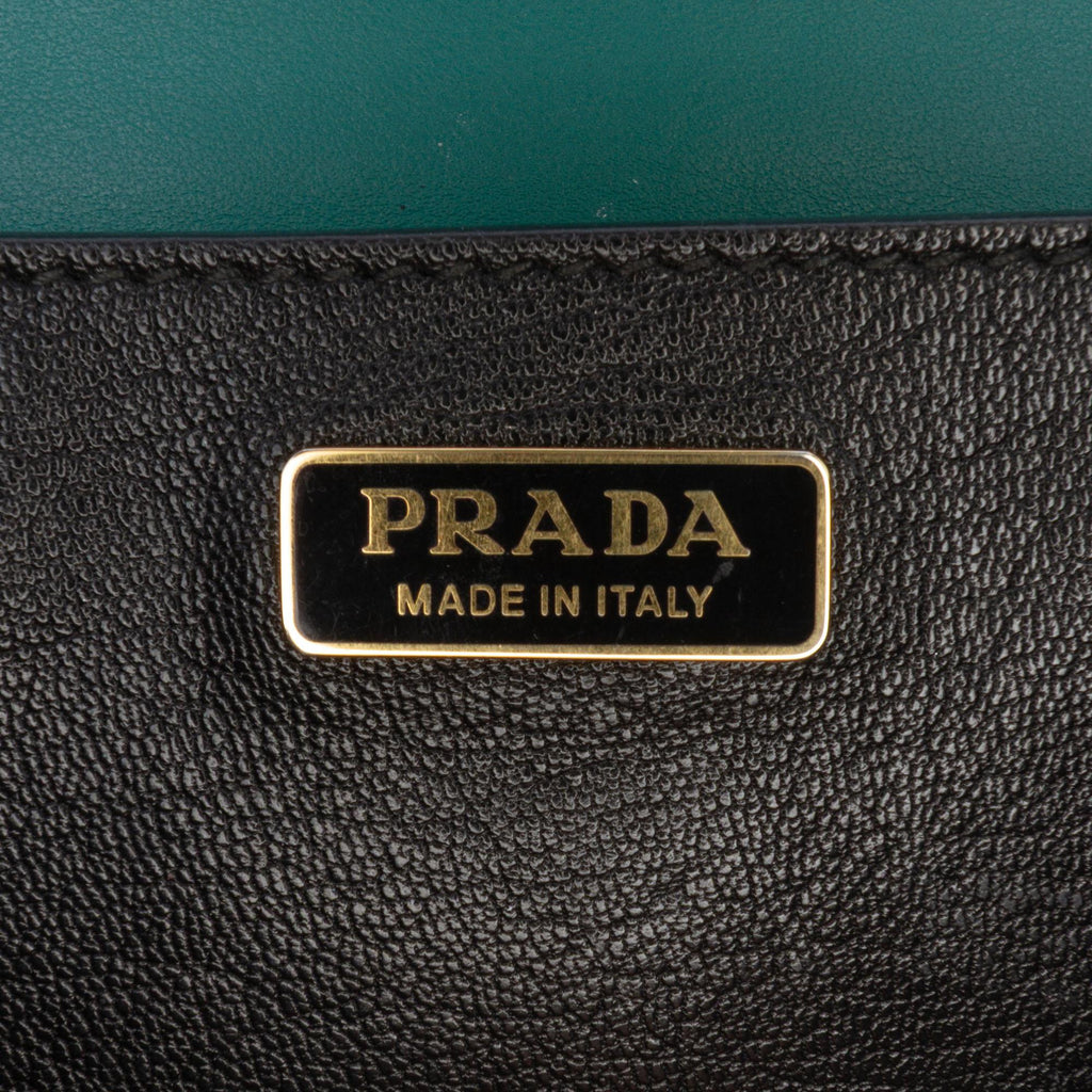 Prada Saffiano Trimmed City Calf Crystal Cahier Crossbody