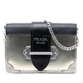 Prada Saffiano Trimmed Metallic Vitello Cahier Bag