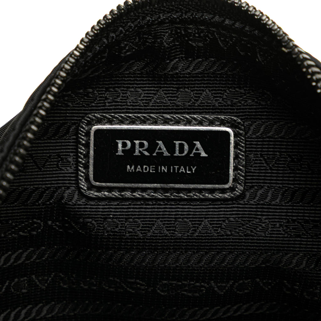 Prada Saffiano Trimmed Re Nylon Zip Top Crossbody