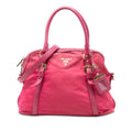 Prada Saffiano Trimmed Tessuto Dome Satchel
