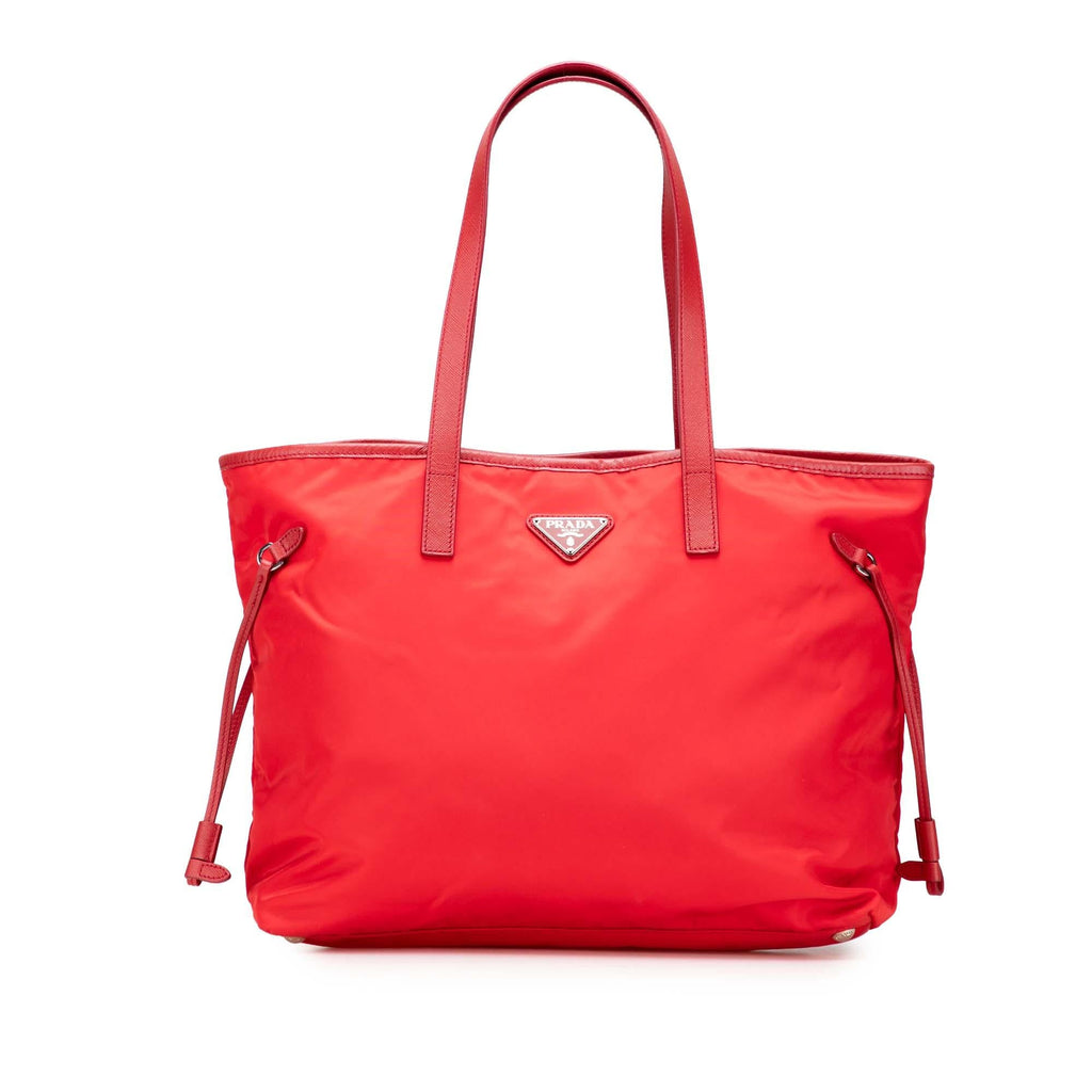 Prada Saffiano Trimmed Tessuto Open Convertible Tote