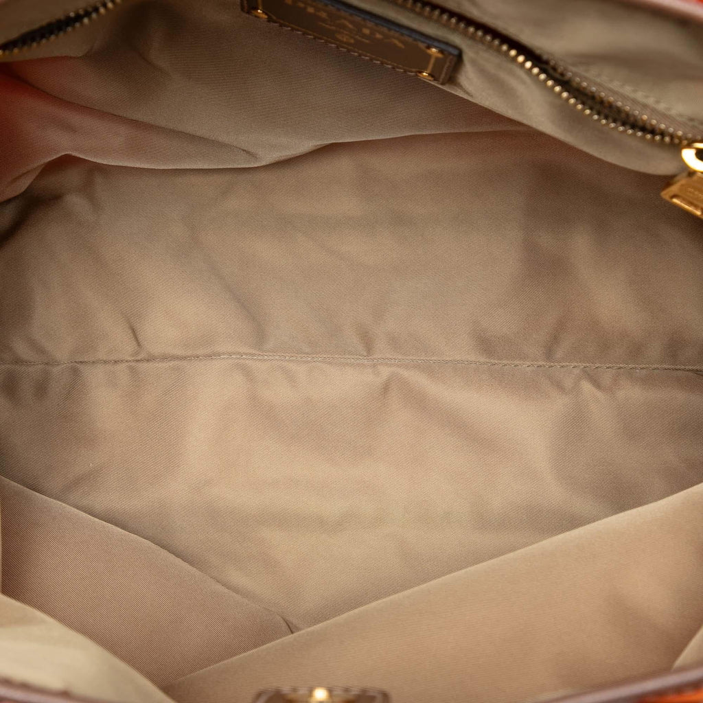 Prada Saffiano Trimmed Tessuto Open Tote