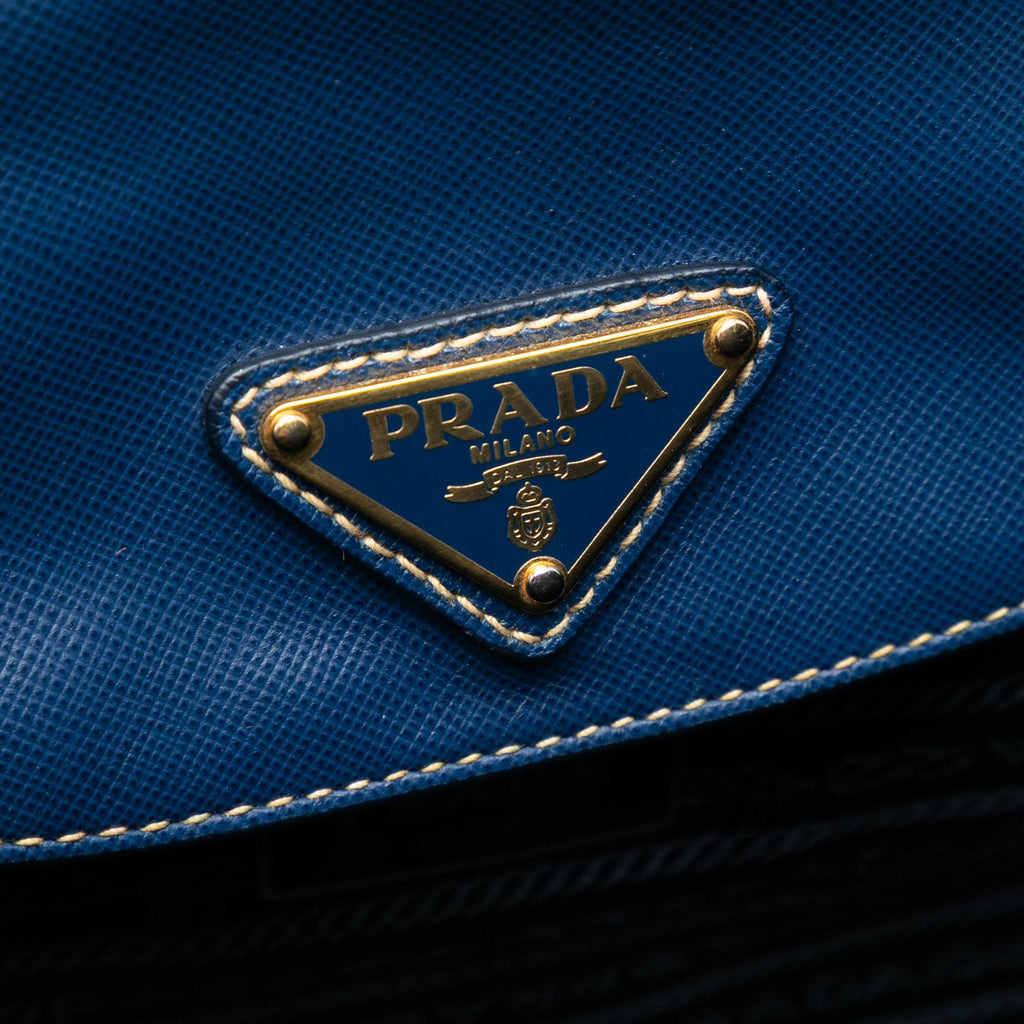 Prada Saffiano Trimmed Tessuto Satchel