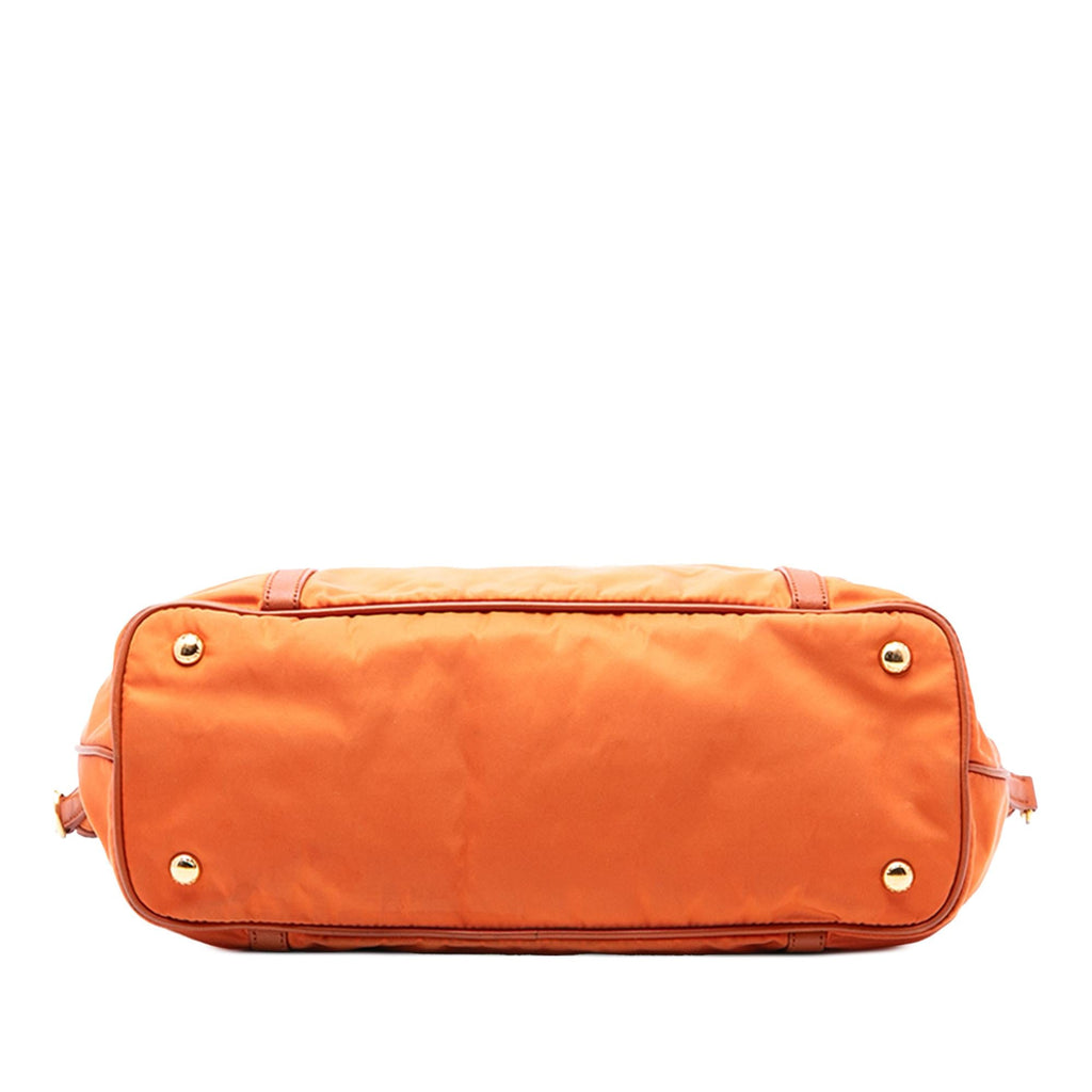 Prada Saffiano Trimmed Tessuto Satchel