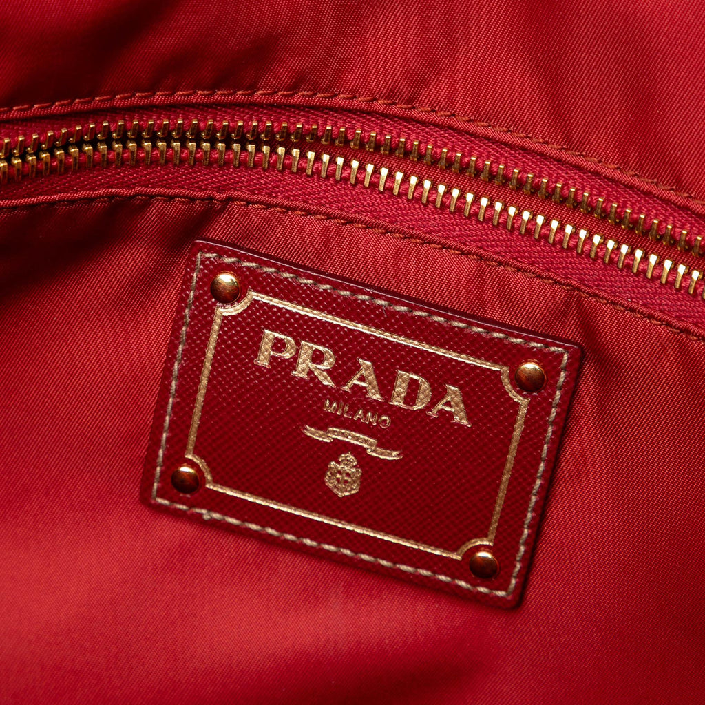 Prada Saffiano Trimmed Tessuto Satchel