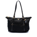 Prada Saffiano Trimmed Tessuto Satchel