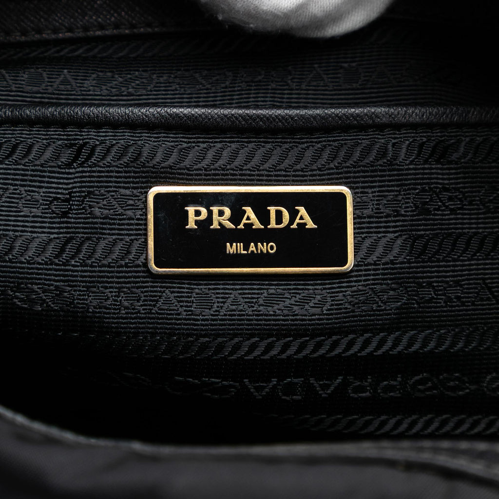 Prada Saffiano Trimmed Tessuto Satchel