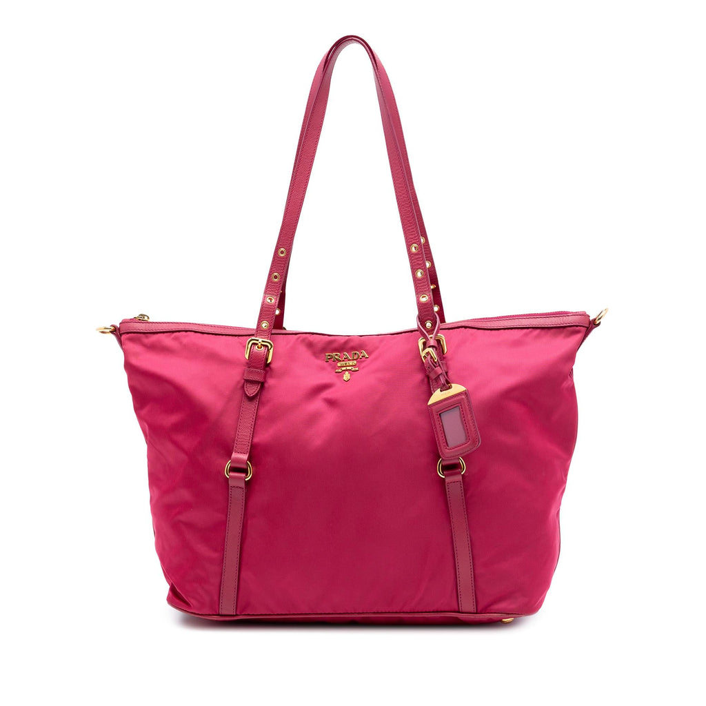 Prada Saffiano Trimmed Tessuto Satchel