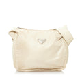 Prada Saffiano Trimmed Tessuto Shoulder Bag (SHG-32896)