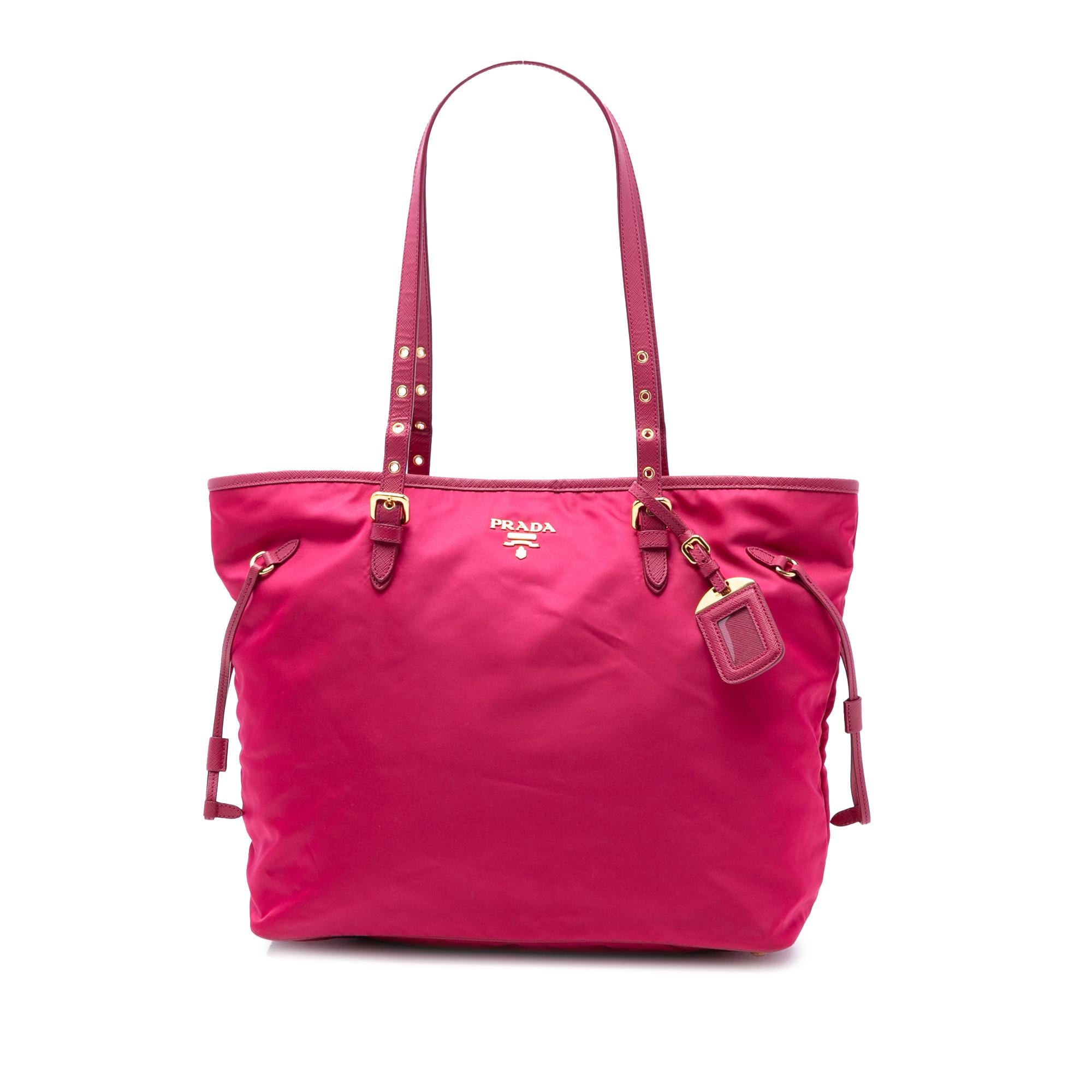 Prada Saffiano Trimmed Tessuto Tote