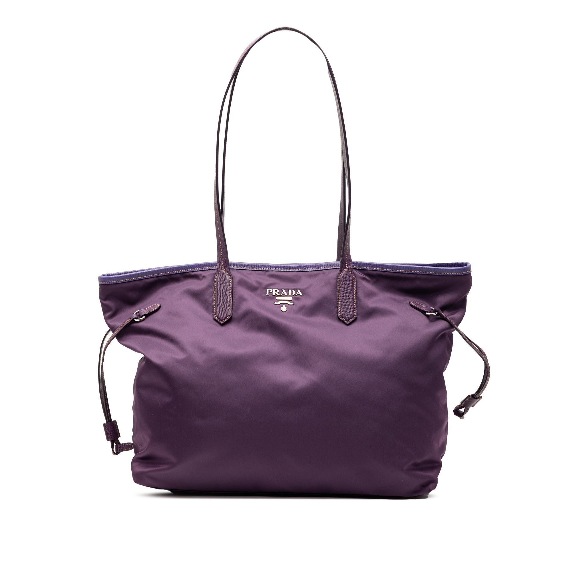 Prada Saffiano Trimmed Tessuto Tote