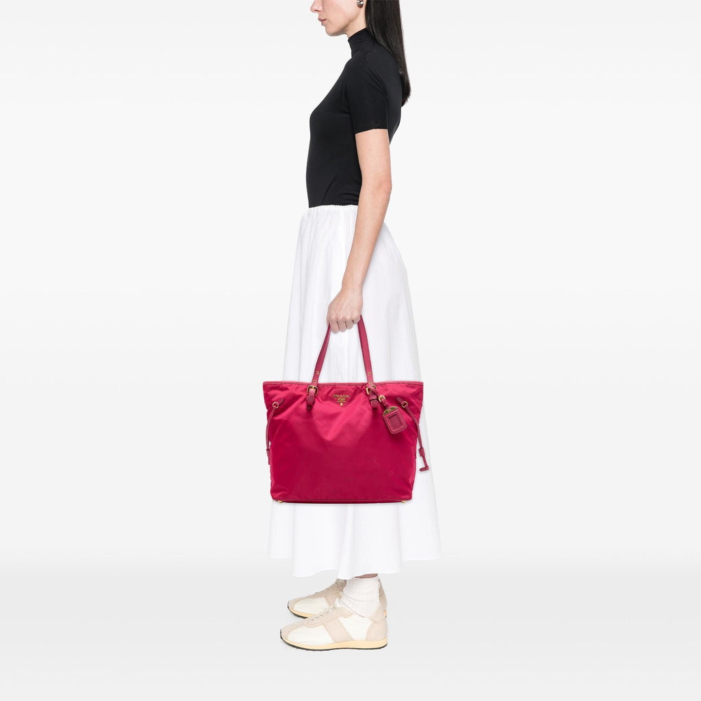 Prada Saffiano Trimmed Tessuto Tote