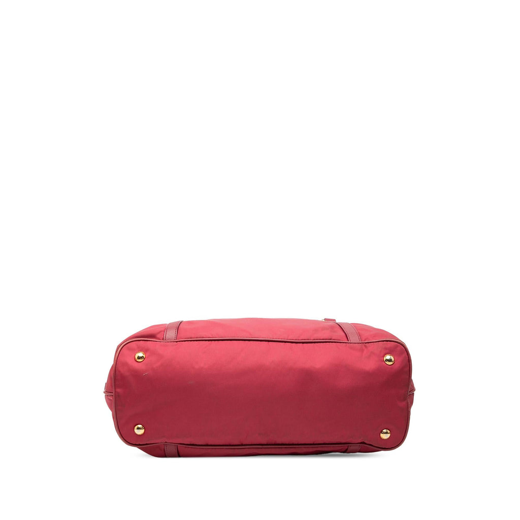 Prada Saffiano Trimmed Tessuto Zip Top Convertible Tote