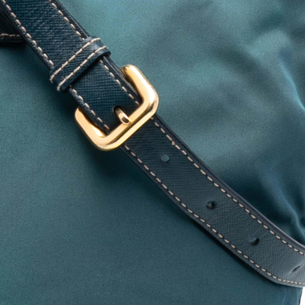 Prada Saffiano Trimmed Tessuto Zip Top Convertible Tote