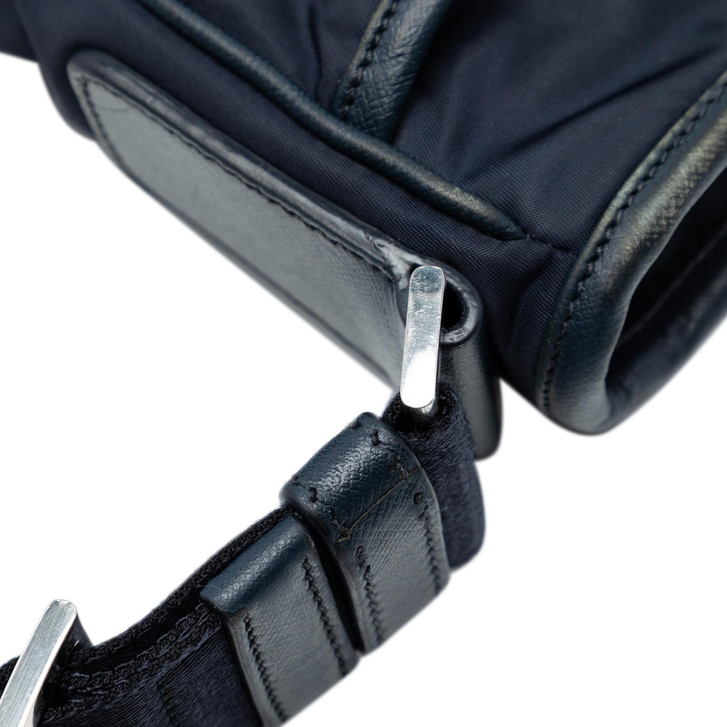 Prada Saffiano Trimmed Tessuto Zip Top Crossbody