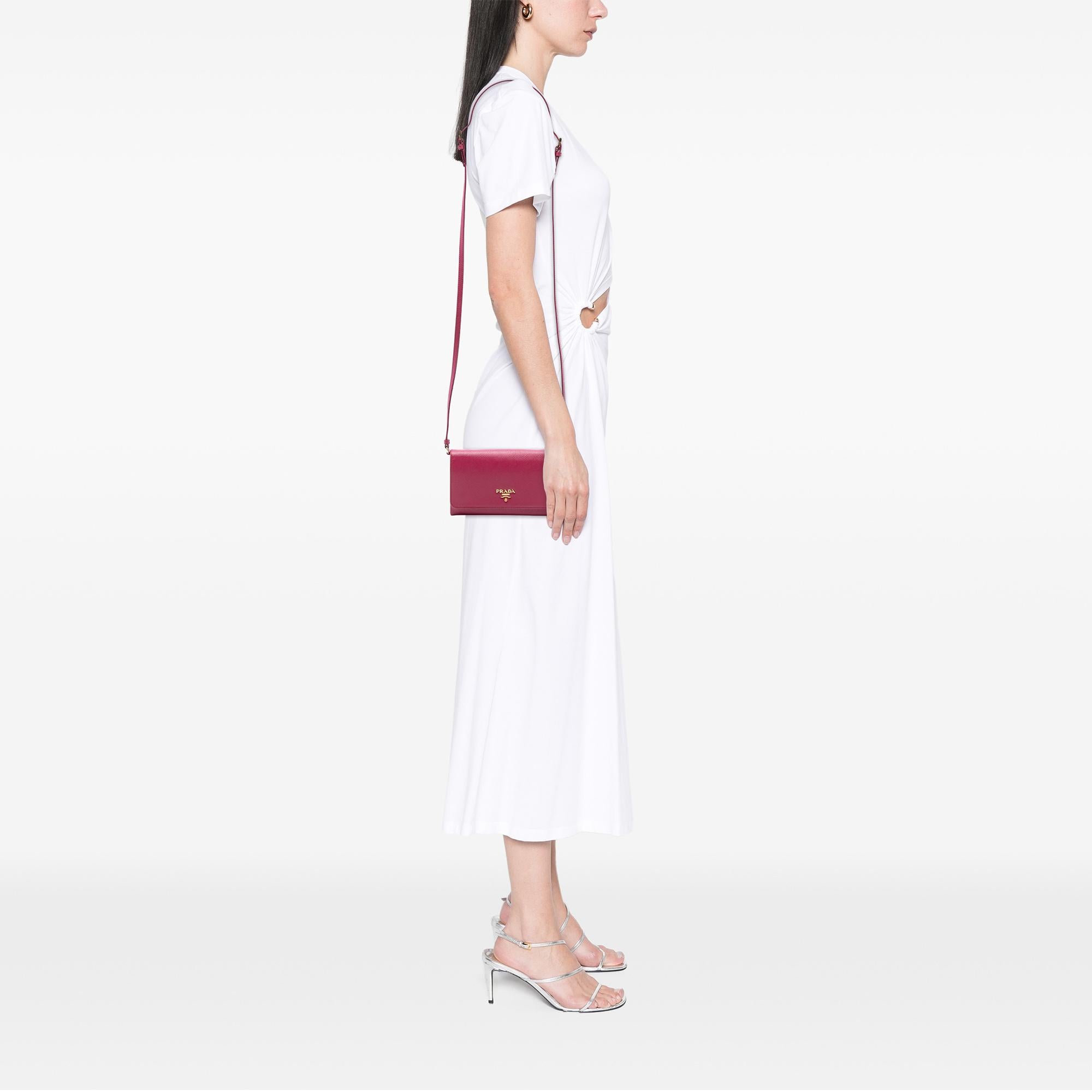 Prada Saffiano Wallet on Strap