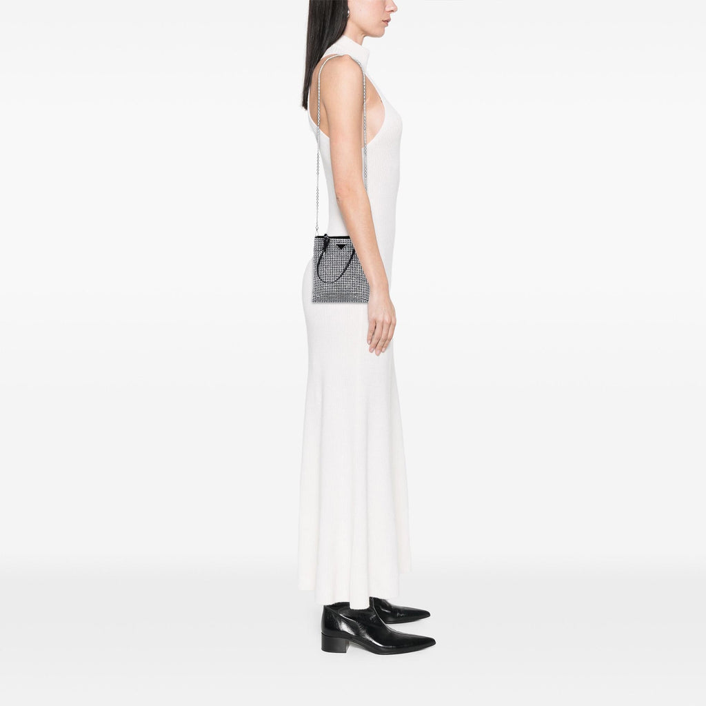 Prada Satin Crystal Embellished Chain Flat Tote