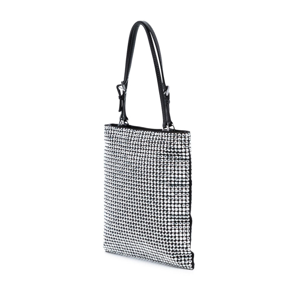 Prada Satin Crystal Embellished Chain Flat Tote