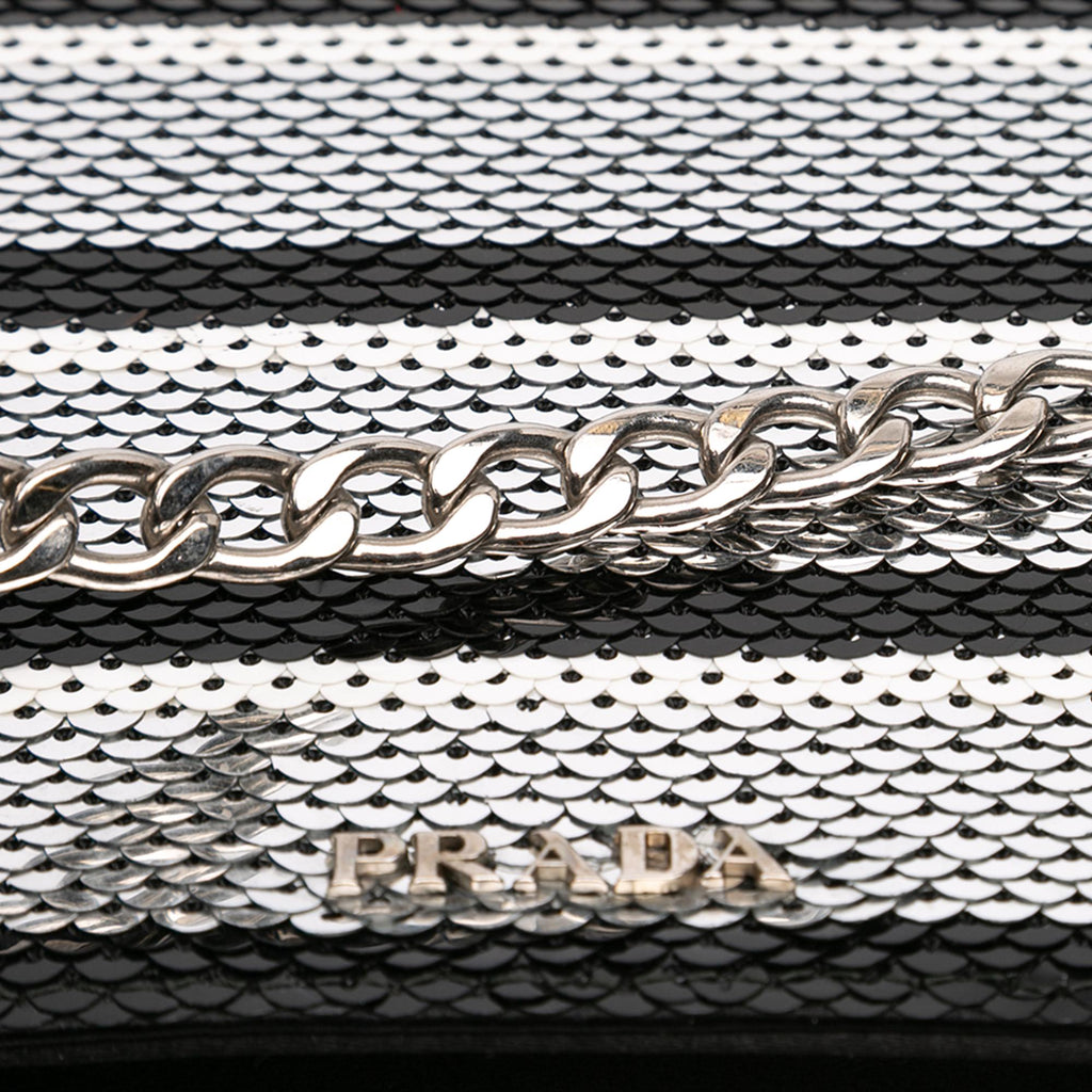 Prada Sequin Embellished Baia Chain Flap
