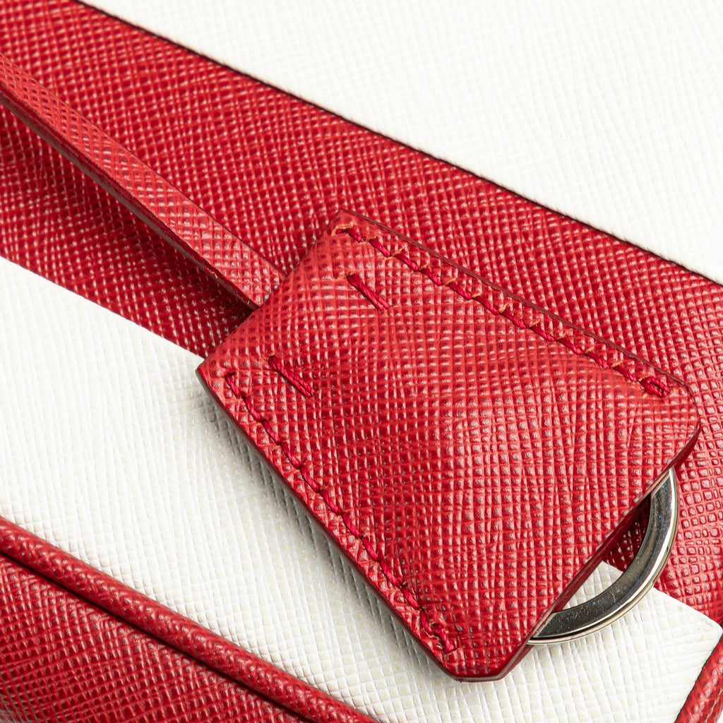 Prada Small Bicolor Saffiano Galleria Double Zip Satchel