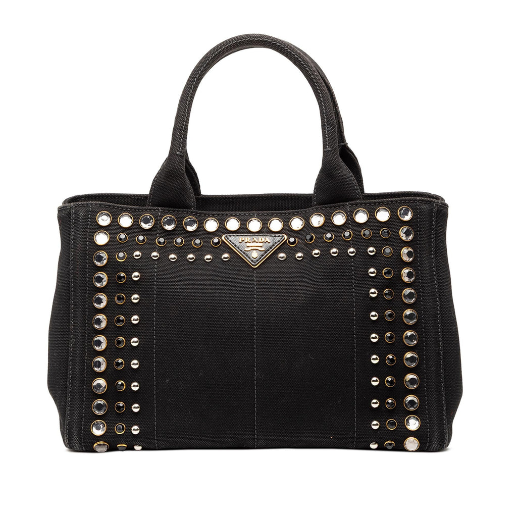 Prada Small Canvas Canapa Bijoux Satchel