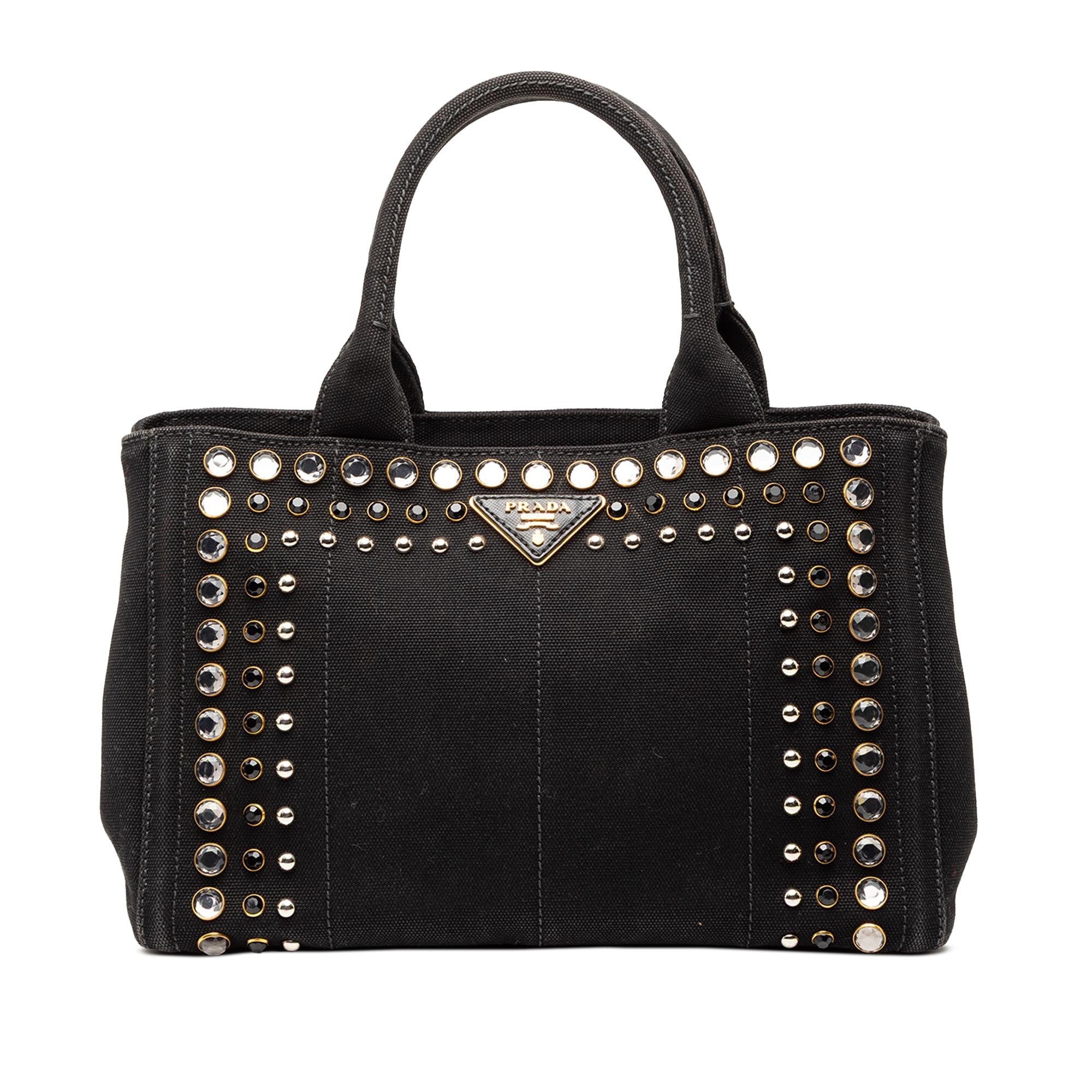 Prada Small Canvas Canapa Bijoux Satchel