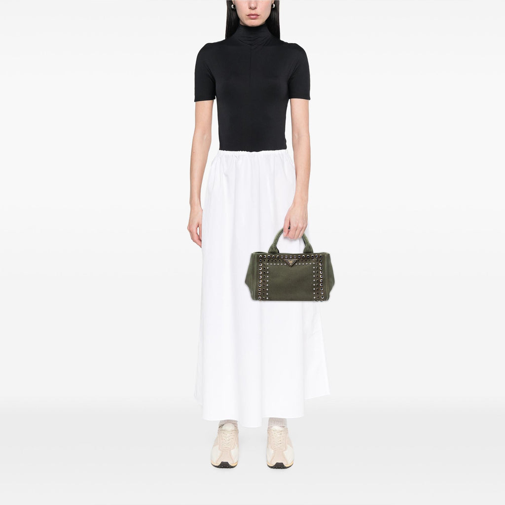 Prada Small Canvas Canapa Bijoux Satchel