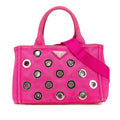 Prada Small Canvas Canapa Grommet Satchel