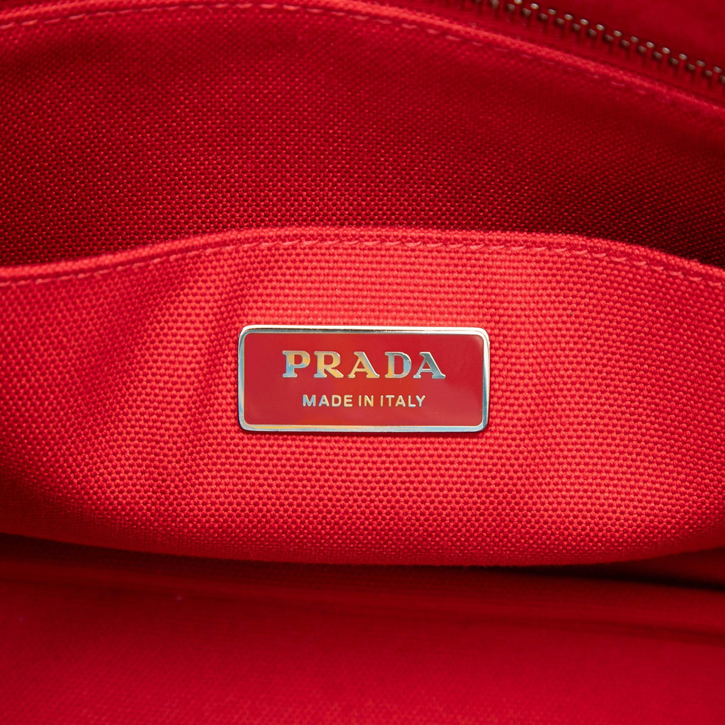 Prada Small Canvas Canapa Nautical Patch Satchel