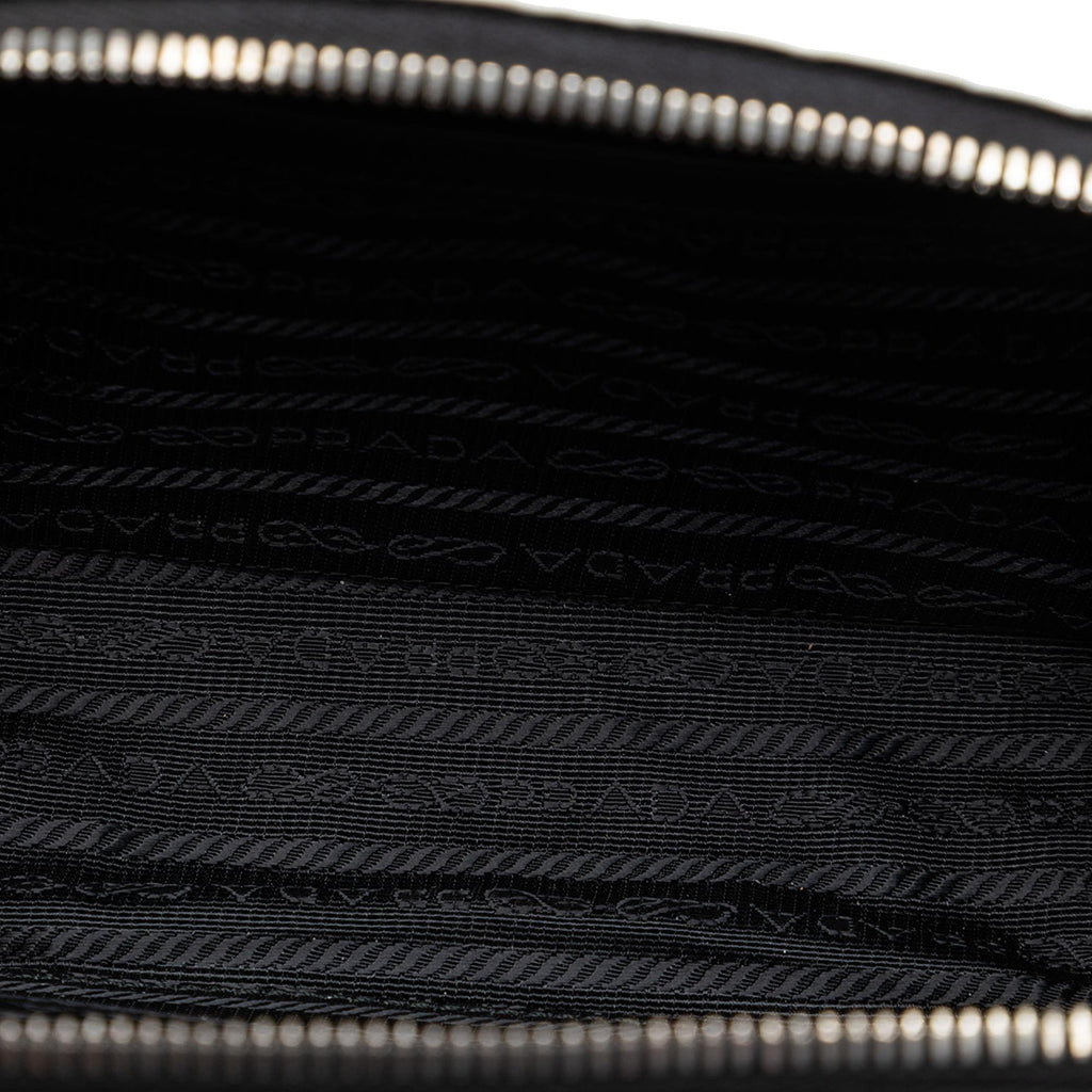 Prada Small Embossed Spazzolato Leather Brique Crossbody