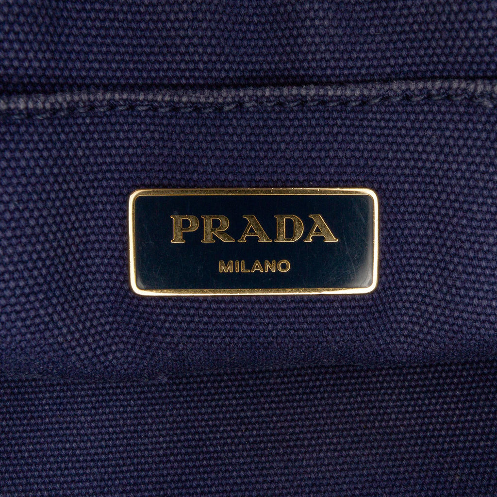 Prada Small Floral Printed Canvas Canapa Satchel