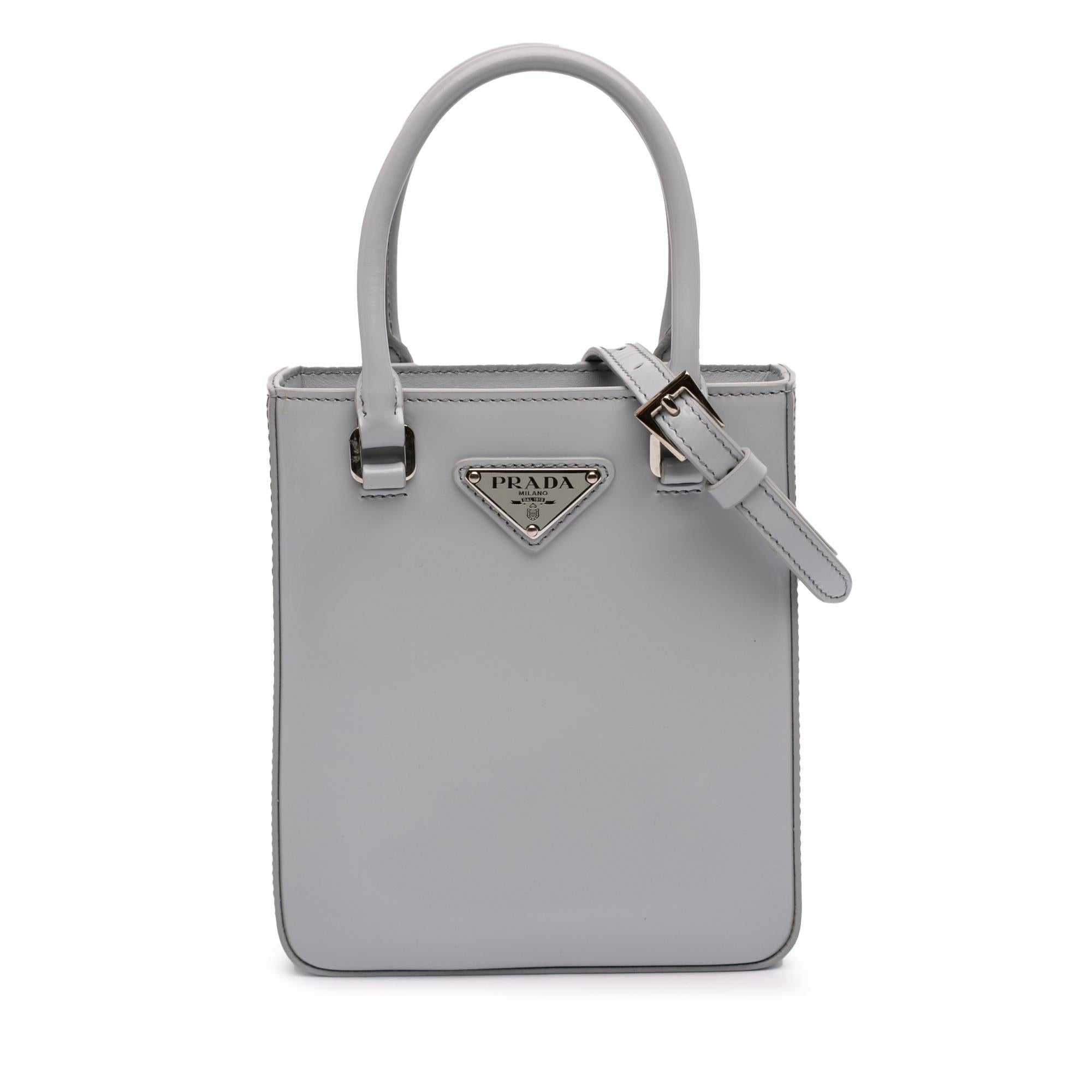 Prada Small Leather Brushed Tote