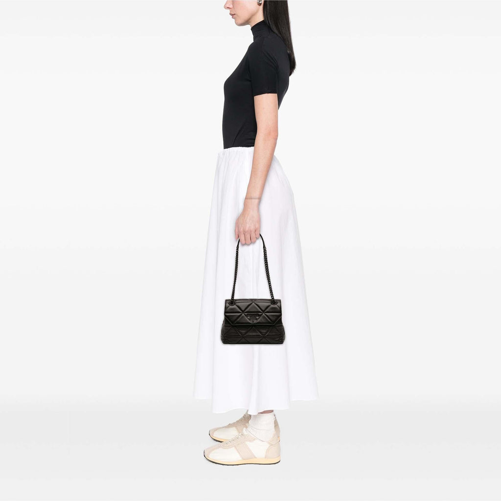 Prada Small Nappa Triangle Stitched Spectrum Flap