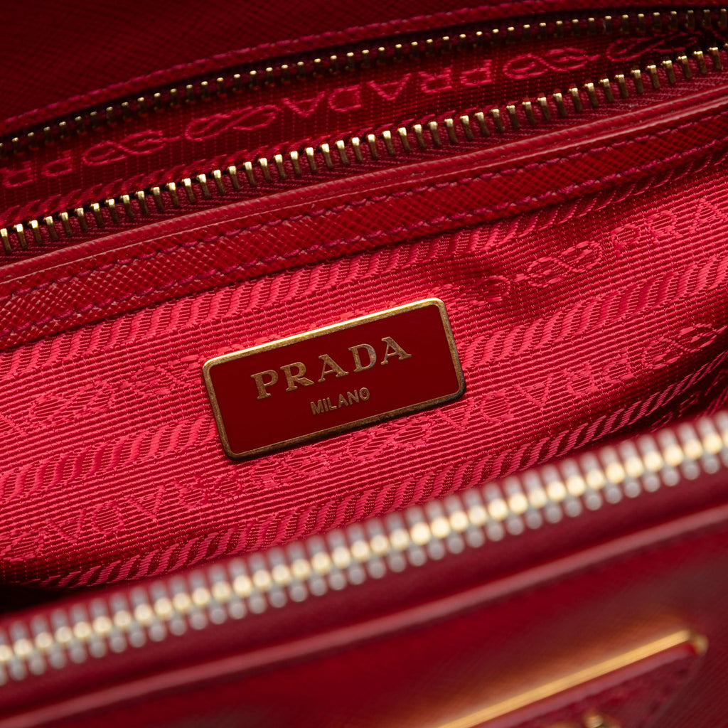 Prada Small Saffiano Lux Galleria Double Zip Satchel