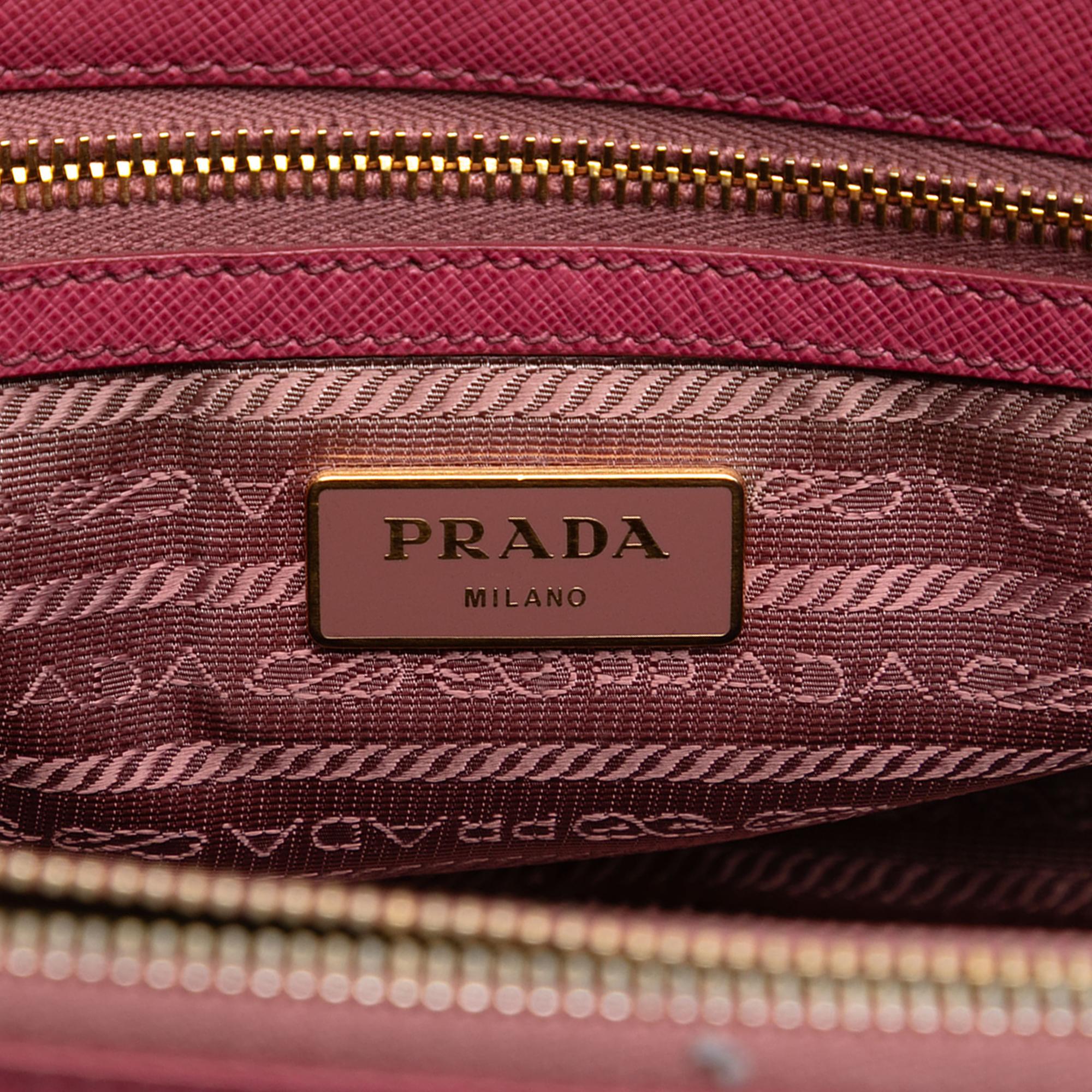 Prada Small Saffiano Lux Galleria Double Zip Satchel