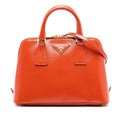 Prada Small Saffiano Vernice Promenade Satchel