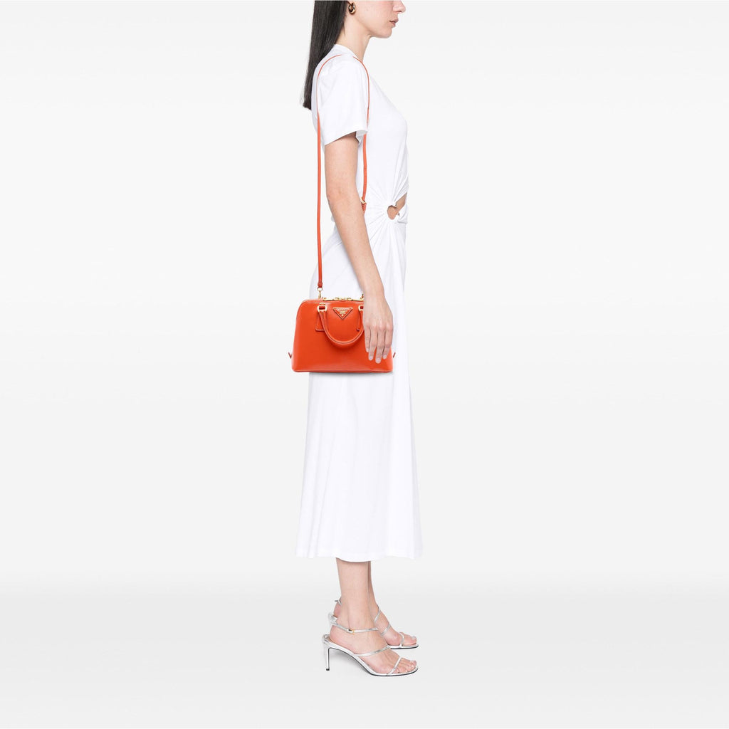 Prada Small Saffiano Vernice Promenade Satchel
