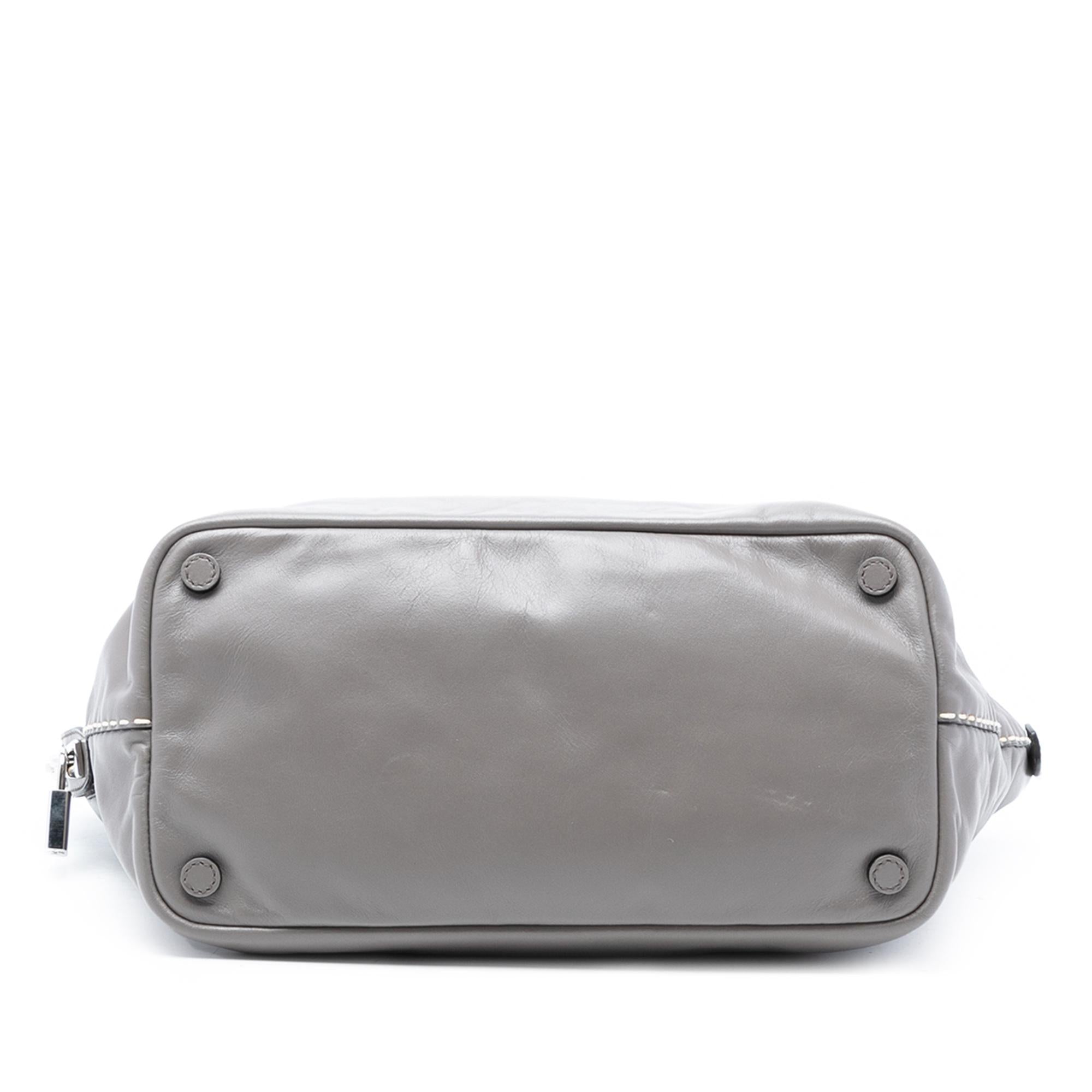 Prada Smooth Calfskin Hand Stitched Double Handle Satchel