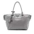 Prada Smooth Calfskin Hand Stitched Double Handle Satchel