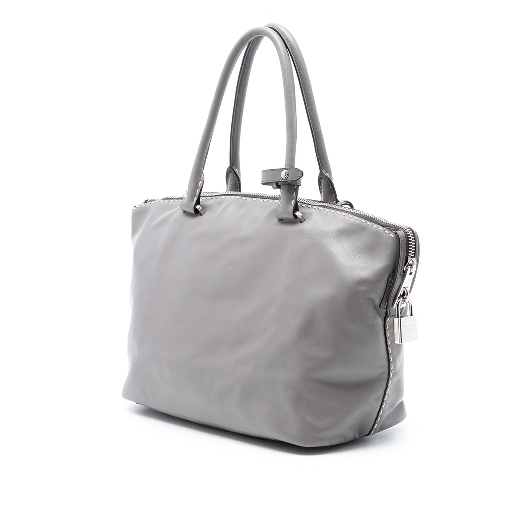 Prada Smooth Calfskin Hand Stitched Double Handle Satchel