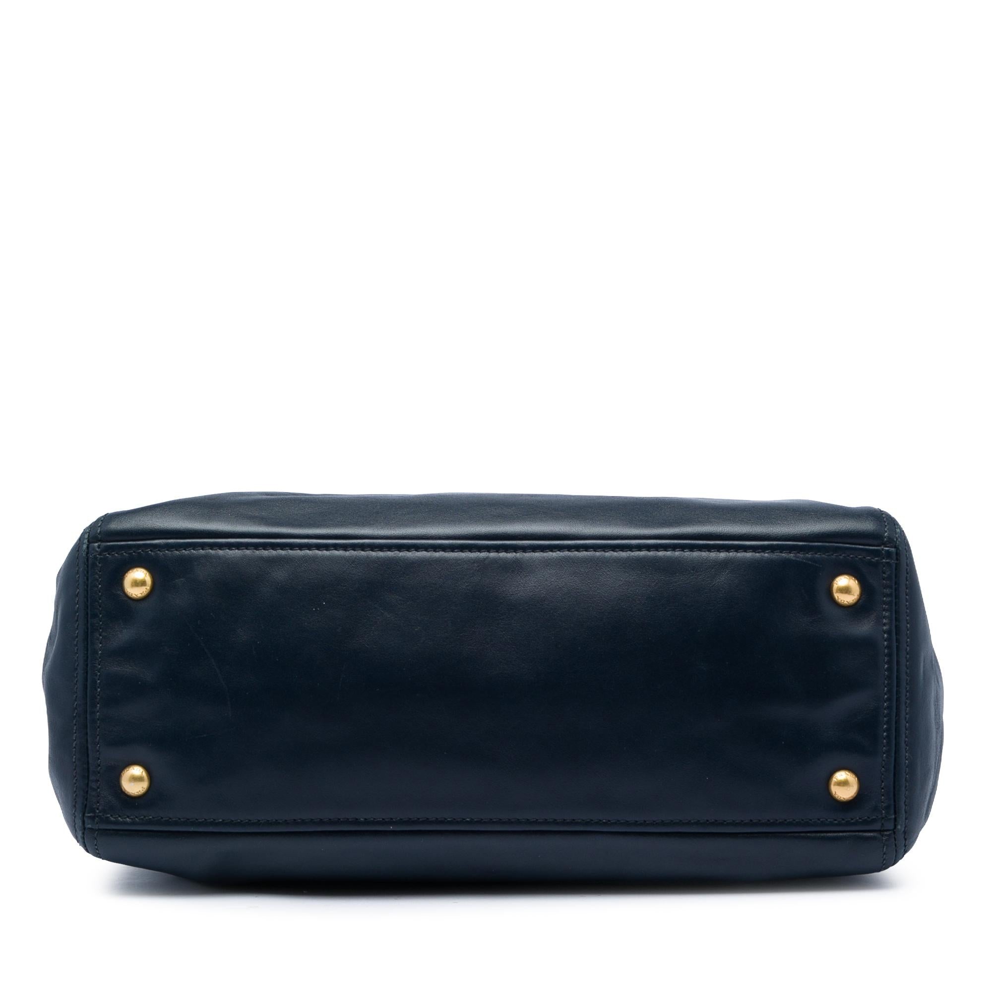 Prada Soft Calf Double Zip Convertible Tote