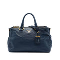 Prada Soft Calf Double Zip Convertible Tote