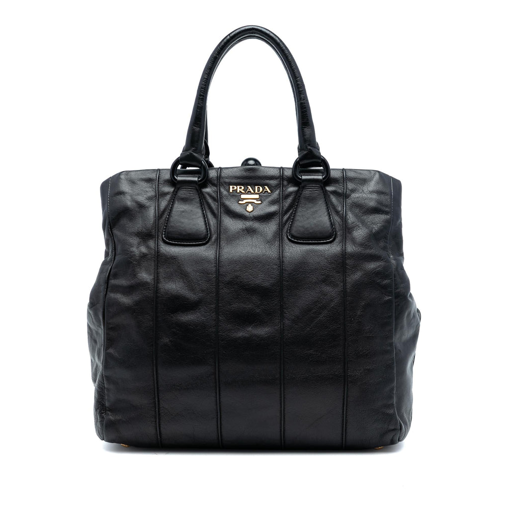 Prada Soft Calf Frame Top Handle Bag