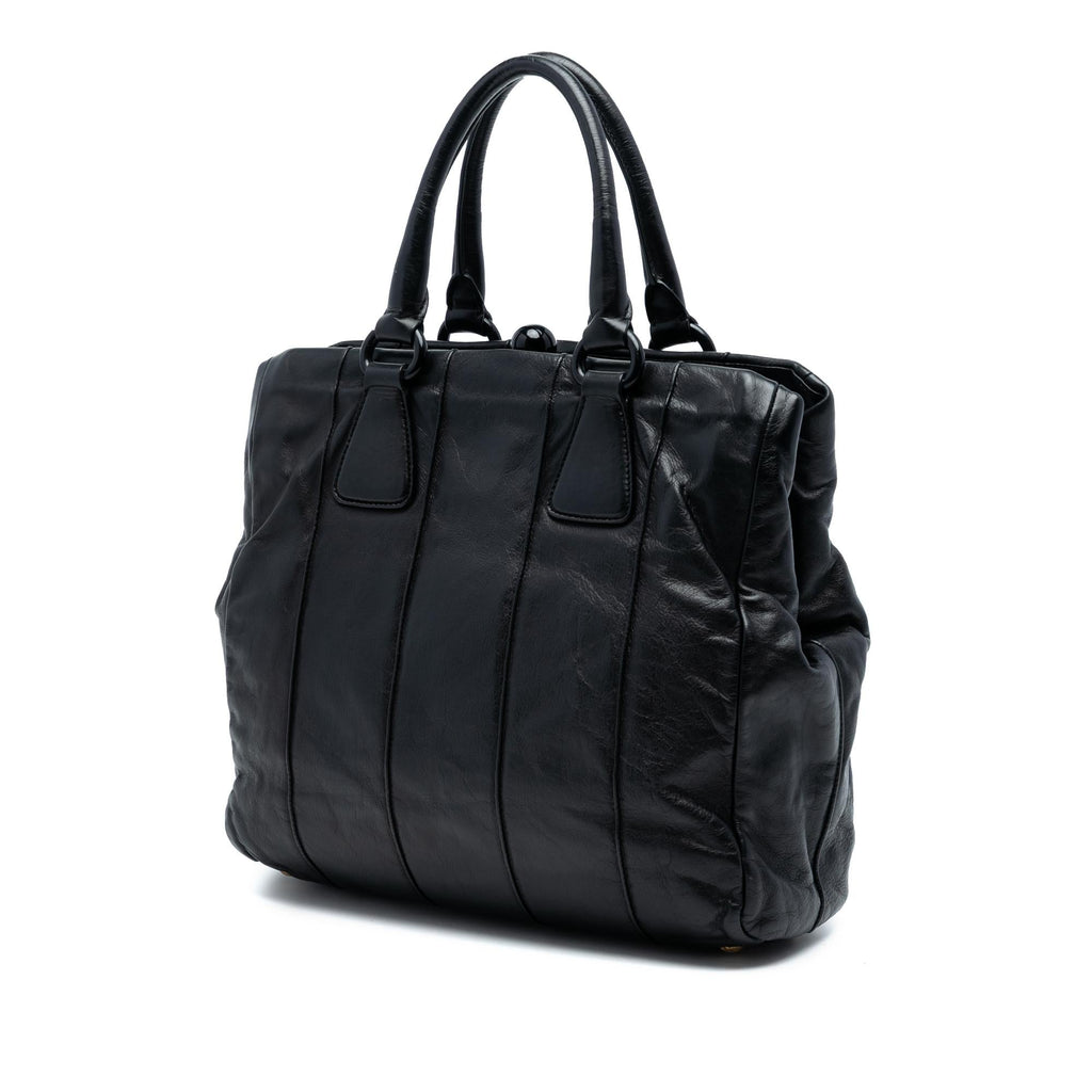 Prada Soft Calf Frame Top Handle Bag