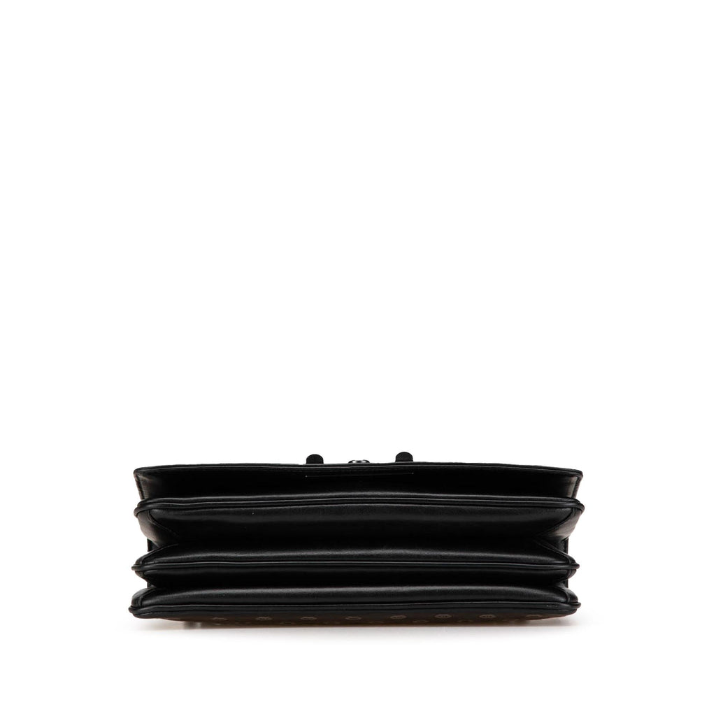 Prada Soft Calf Grommet Lock Flap Chain Shoulder Bag