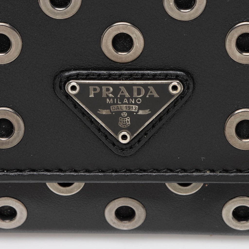 Prada Soft Calf Grommet Wallet on Chain